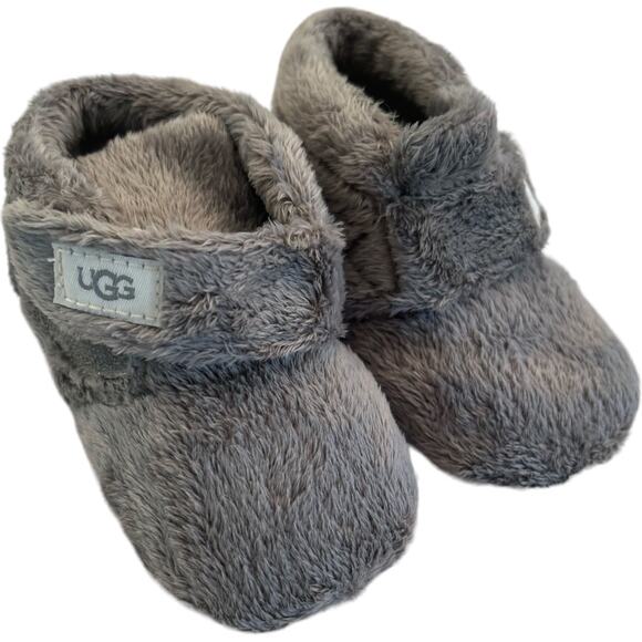 NWOT Infant Plush Ugg No Tie Booties GRAY size 4/5 - Picture 2 of 9